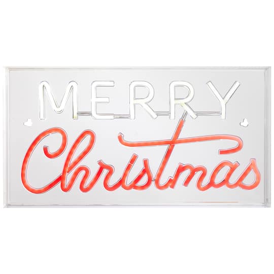 Northlight 17" x 9" LED Merry Christmas Neon Lighted Wall Sign in Red | Michaels®